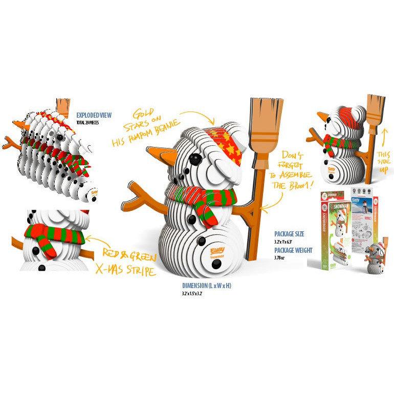 Snowman 3D Cardboard Model Kit Eugy