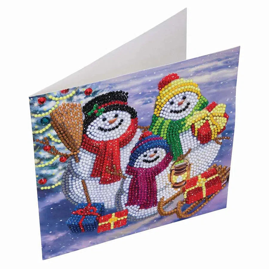 Snowman Family Crystal Art Card Kit Craft Buddy