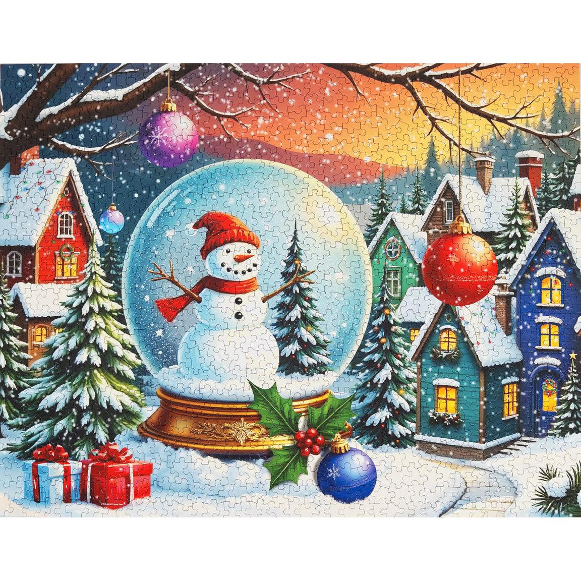 Snowman Snow Globe 1000 Piece Jigsaw Puzzle Springbok