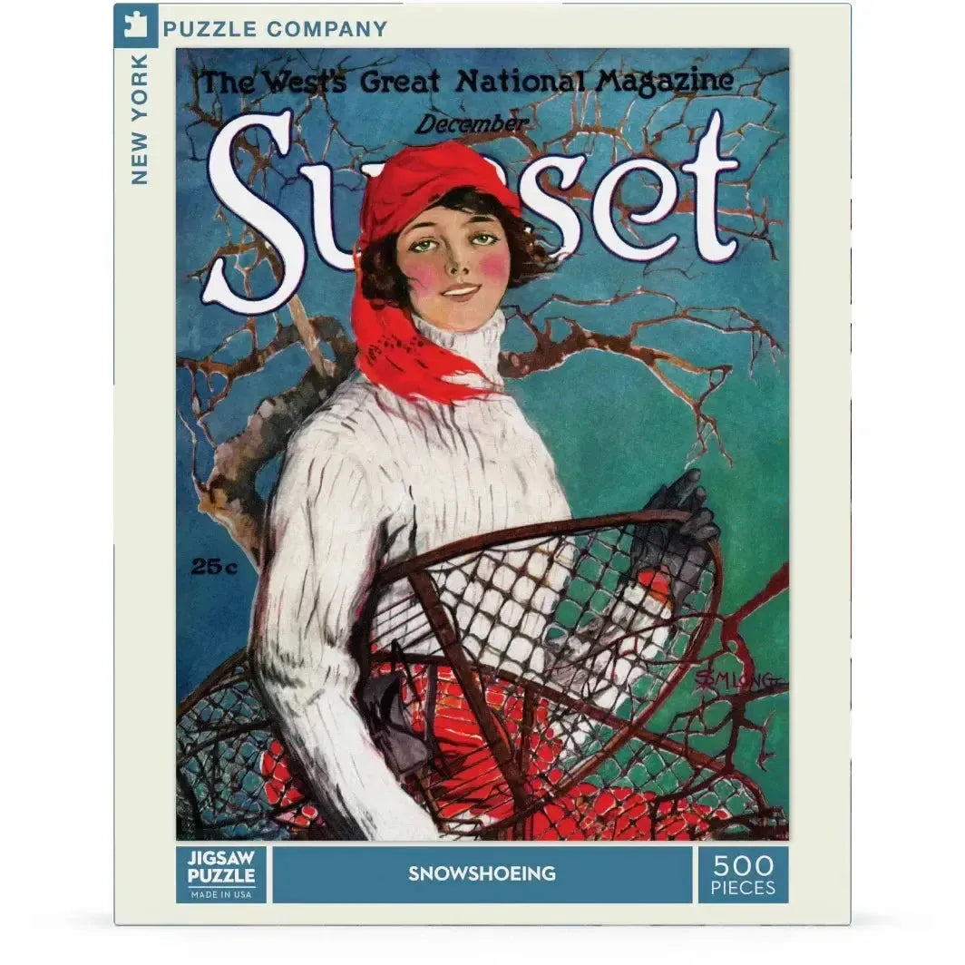 Snowshoeing Sunset Magazine 500 Piece Jigsaw Puzzle NYPC
