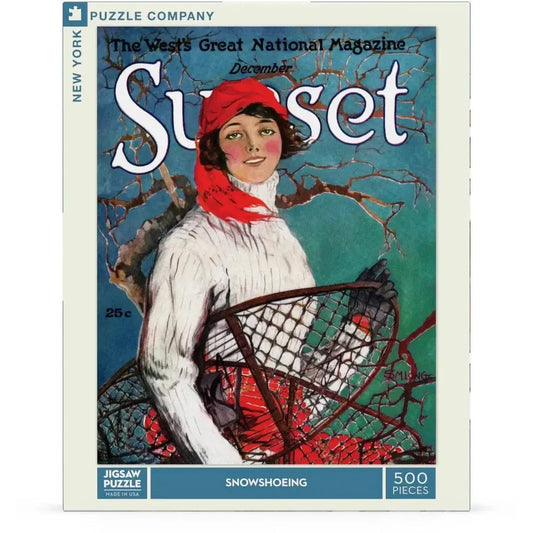 Snowshoeing Sunset Magazine 500 Piece Jigsaw Puzzle NYPC