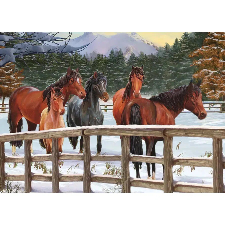 Snowy Pasture 35 Piece Tray Jigsaw Puzzle Cobble Hill