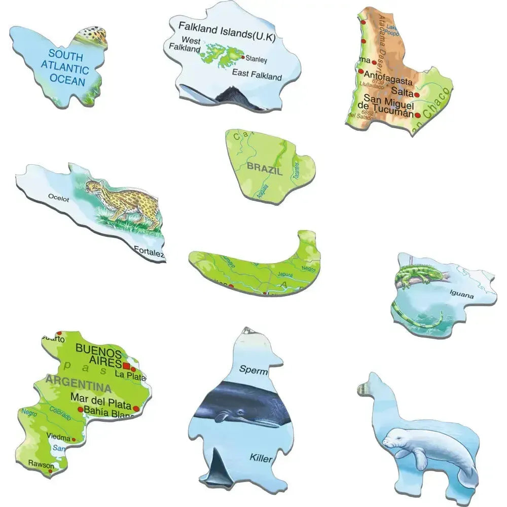 South America Topographic Map 65 Piece Tray Jigsaw Puzzle Larsen