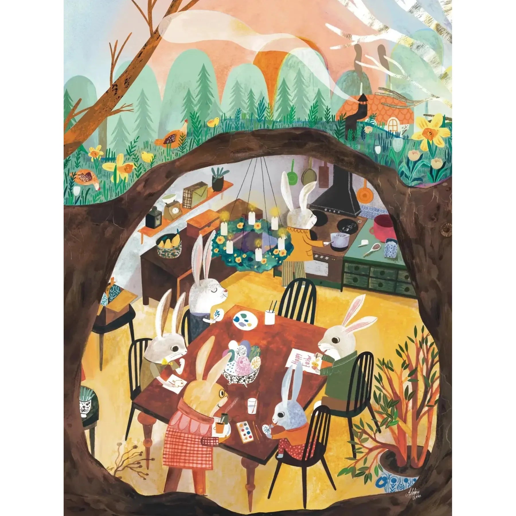 Spring Preparations by Adelina Lirius 500 Piece Jigsaw Puzzle NYPC