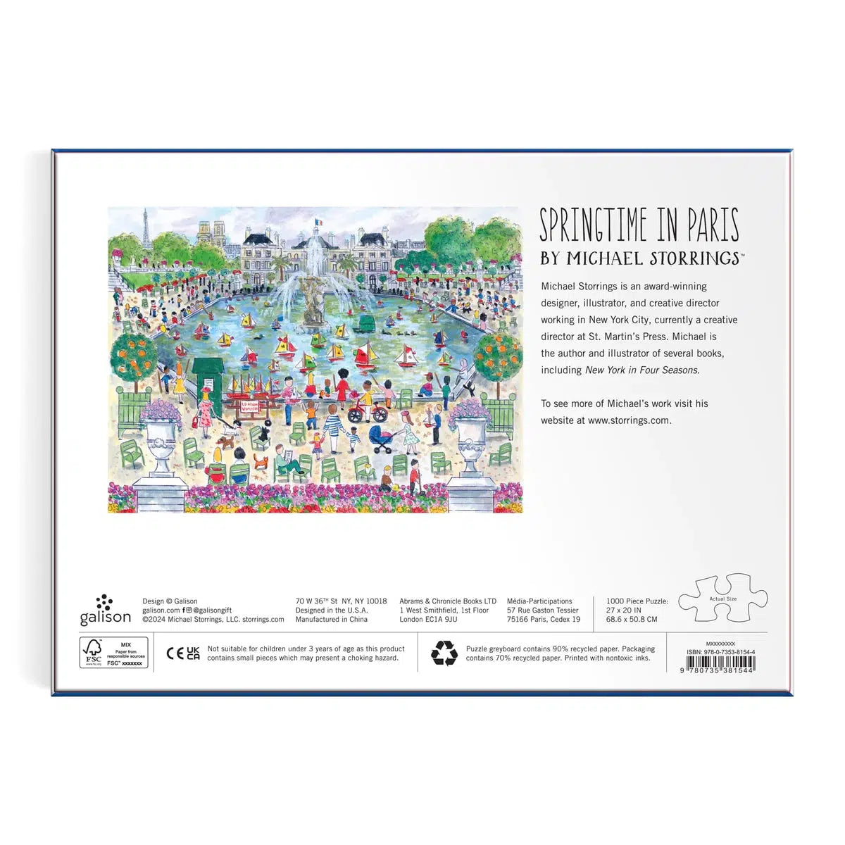 Springtime in Paris 1000 Piece Jigsaw Puzzle Galison