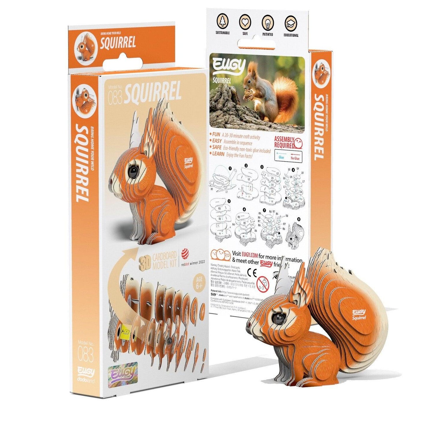 Squirrel 3D Cardboard Model Kit Eugy