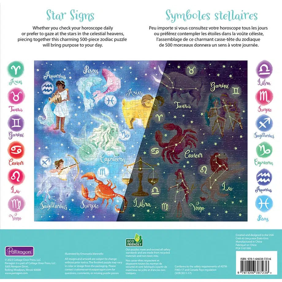 Star Signs 500 Piece Glow in the Dark Jigsaw Puzzle Parragon