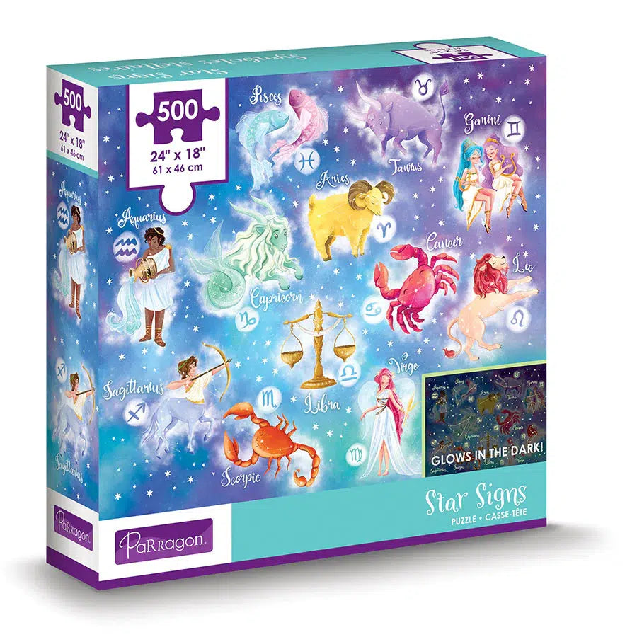 Star Signs 500 Piece Glow in the Dark Jigsaw Puzzle Parragon