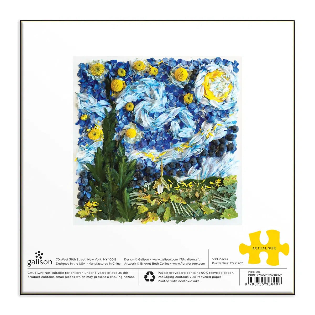 Starry Night Petals 500 Piece Jigsaw Puzzle Galison