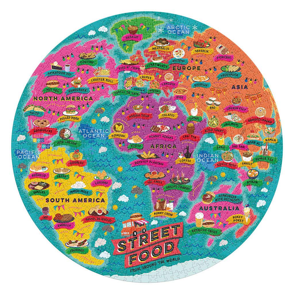 Street Food Lover's 1000 Piece Round Jigsaw Puzzle Ridley