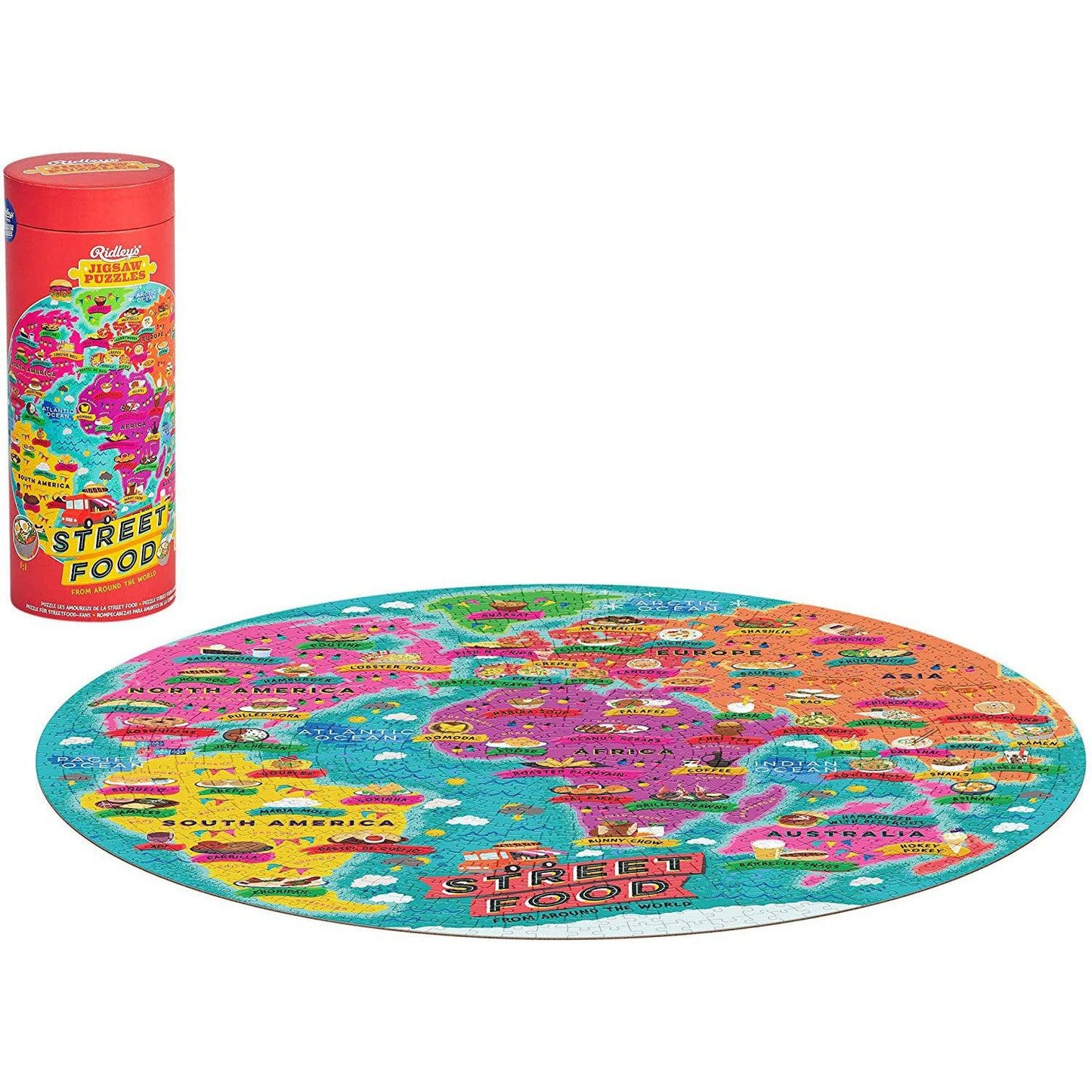 Street Food Lover's 1000 Piece Round Jigsaw Puzzle Ridley