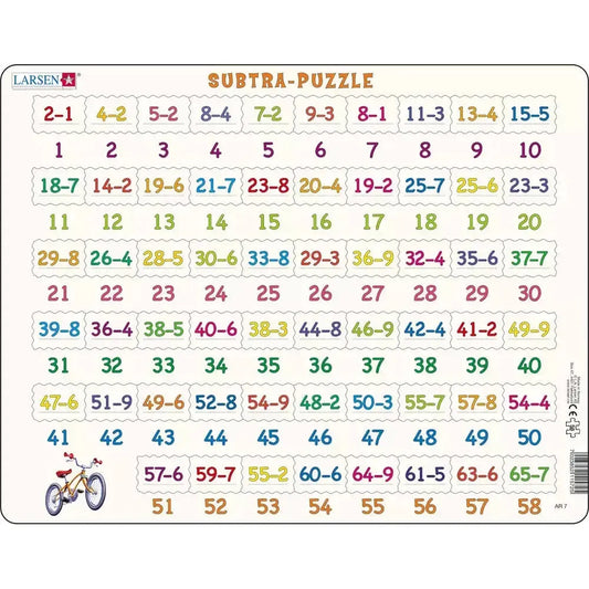 Subtraction Math 58 Piece Tray Jigsaw Puzzle Larsen