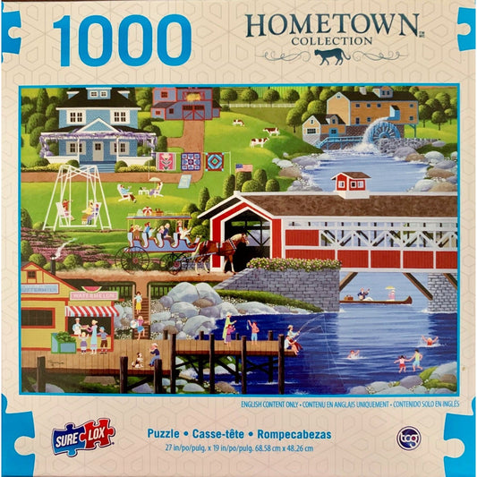 Sunday at the Covered Bridge 1000 Piece Jigsaw Puzzle Sure Lox