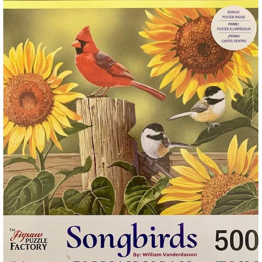 Sunflowers & Songbirds 500 Piece Jigsaw Puzzle Leap Year