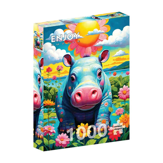 Sunny Hippo 1000 Piece Jigsaw Puzzle Enjoy
