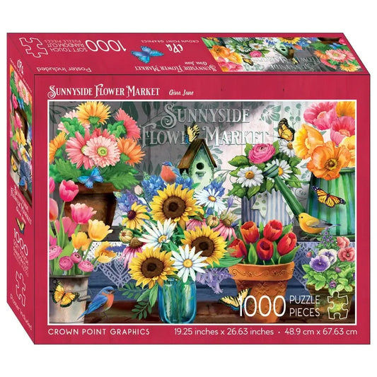 Sunnyside Flower Market 1000 Piece Soft Touch Jigsaw Puzzle Crown Point