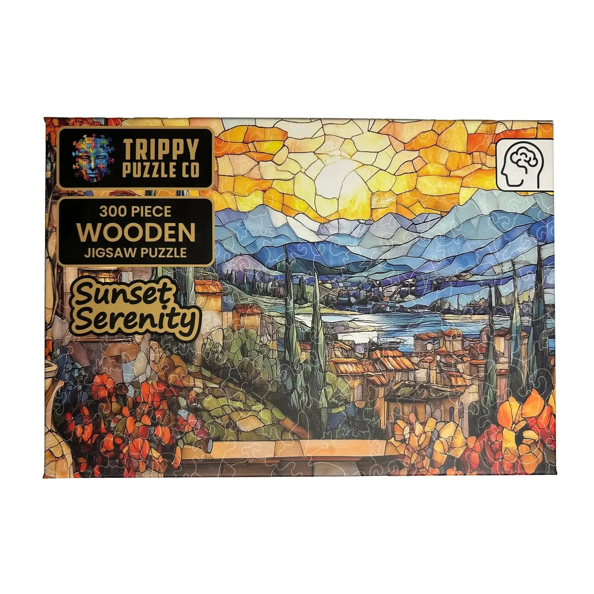 Sunset Serenity 300 Piece Wooden Jigsaw Puzzle Trippy