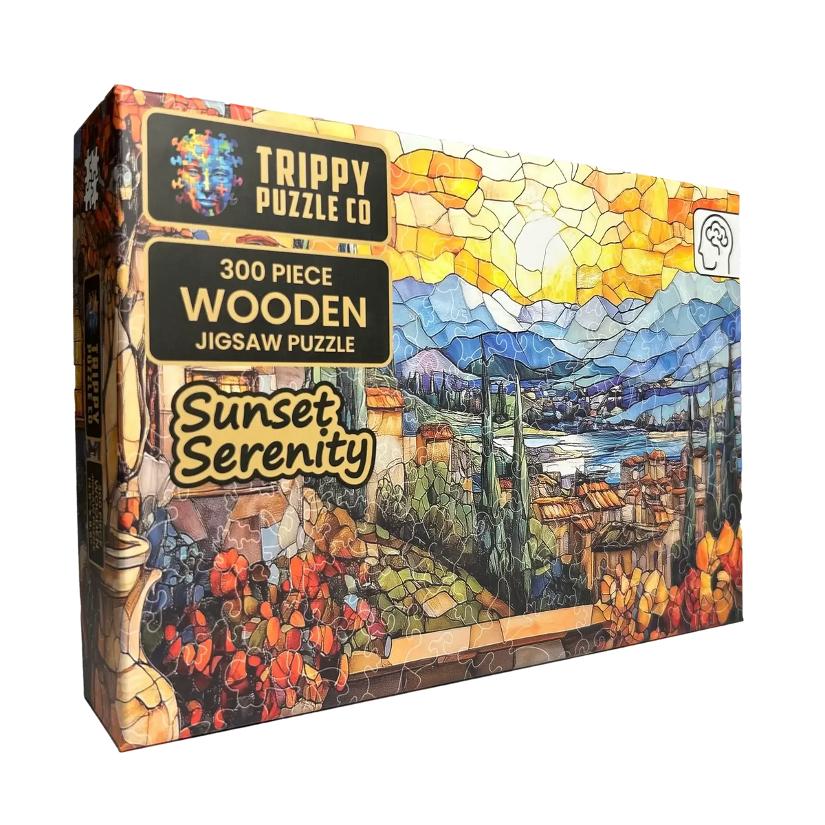 Sunset Serenity 300 Piece Wooden Jigsaw Puzzle Trippy