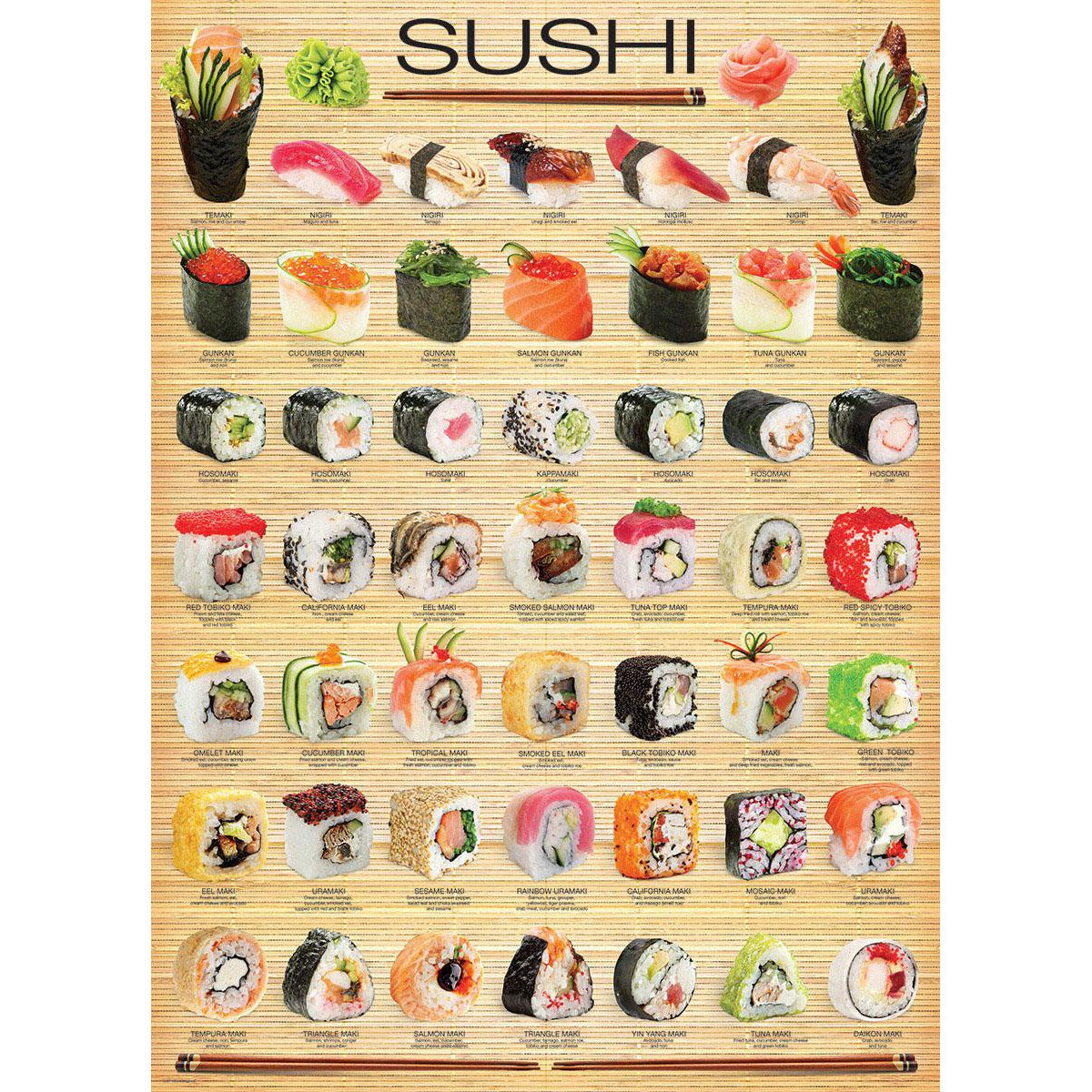 Sushi 1000 Piece Jigsaw Puzzle Eurographics