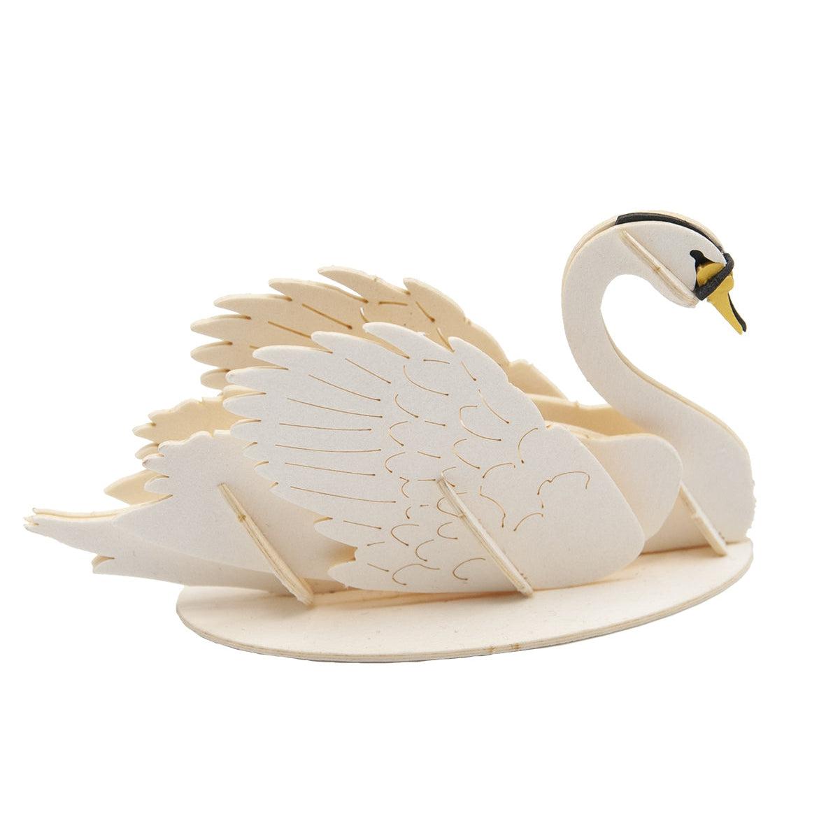 Swan 3D Cardboard Model Kit Fridolin