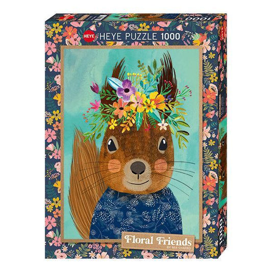 Sweet Squirrel Floral Friends 1000 Piece Jigsaw Puzzle Heye