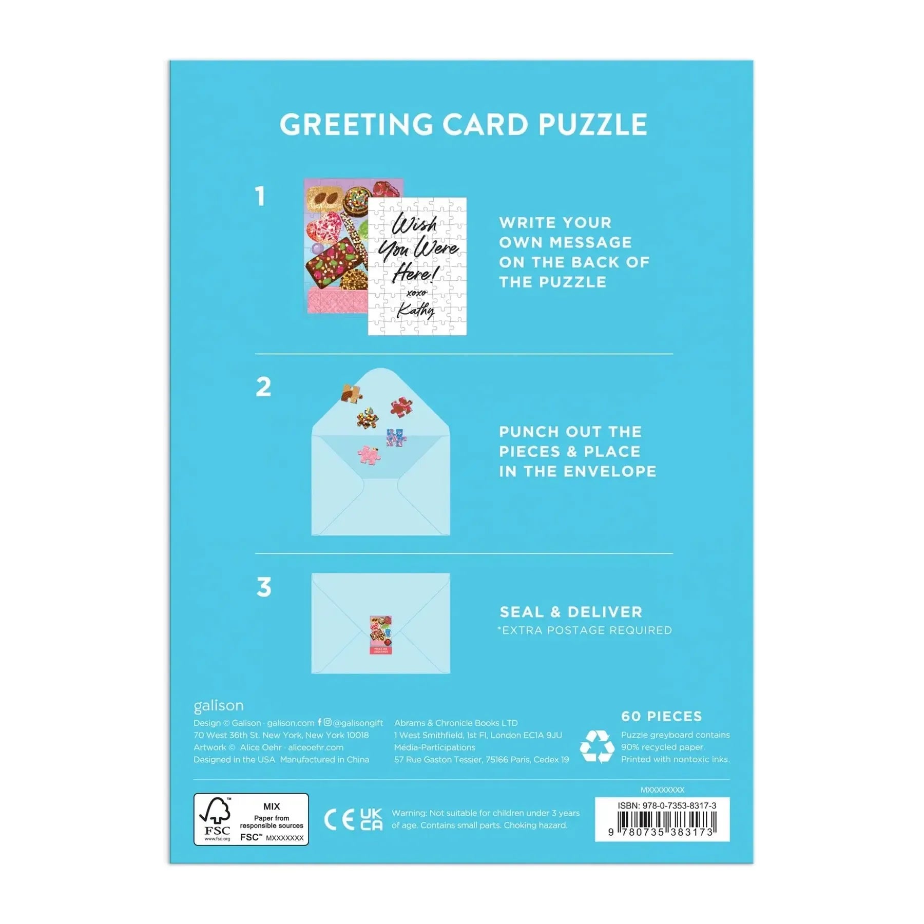 Sweets for the Sweet Greeting Card 60 Piece Jigsaw Puzzle Galison