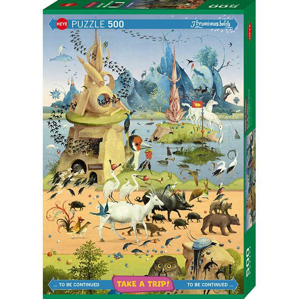 Take a Trip with Hieronymus Bosch 500 Piece Jigsaw Puzzle Heye