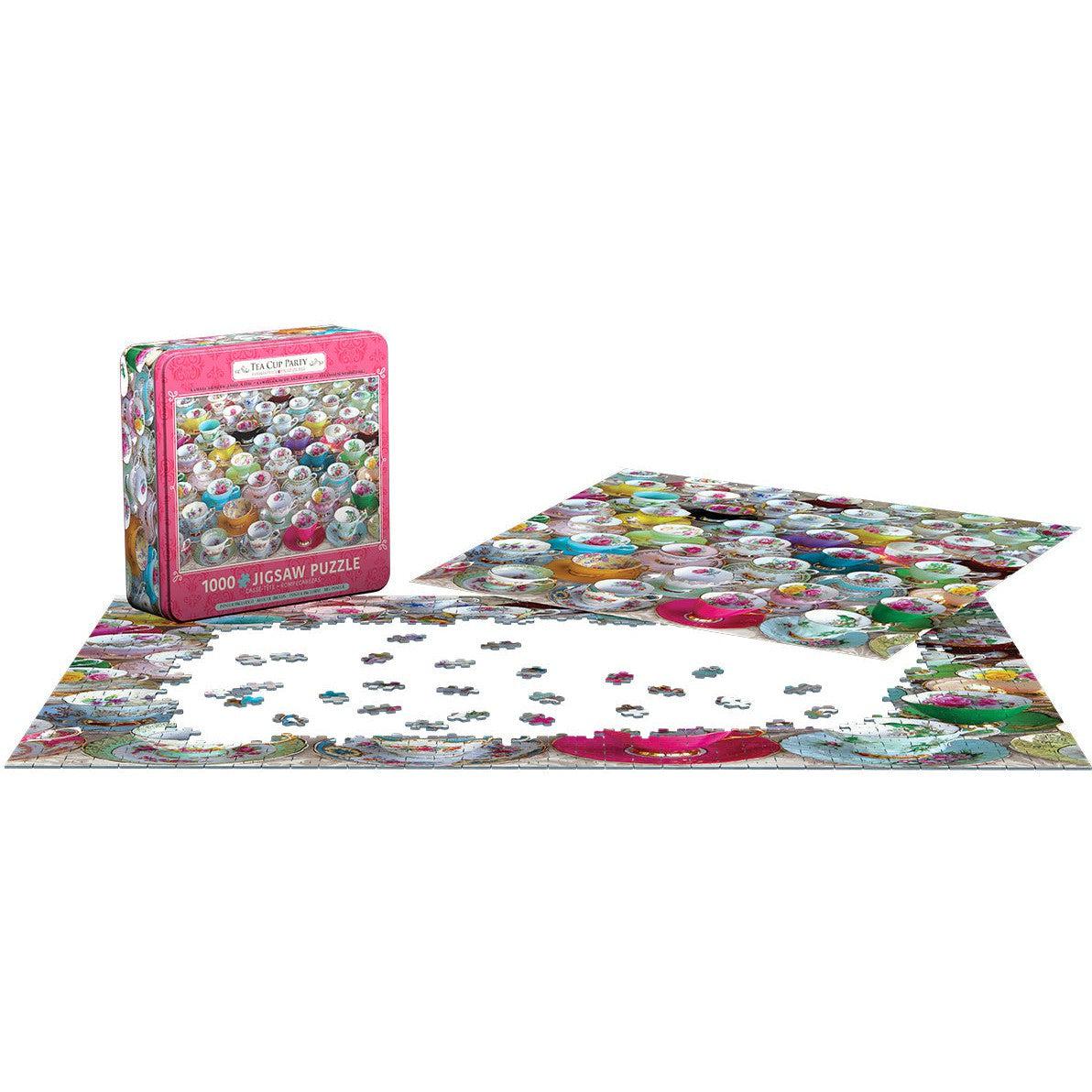 Tea Cup Party 1000 Piece Jigsaw Puzzle in Tin Eurographics