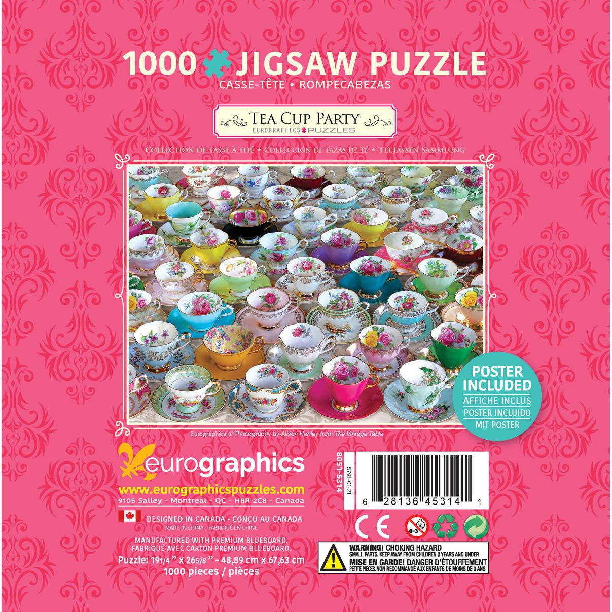 Tea Cup Party 1000 Piece Jigsaw Puzzle in Tin Eurographics