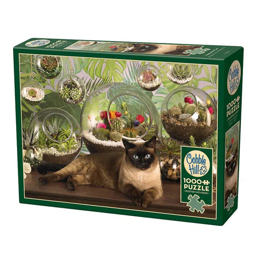 Terrarium Cat 1000 Piece Jigsaw Puzzle Cobble Hill