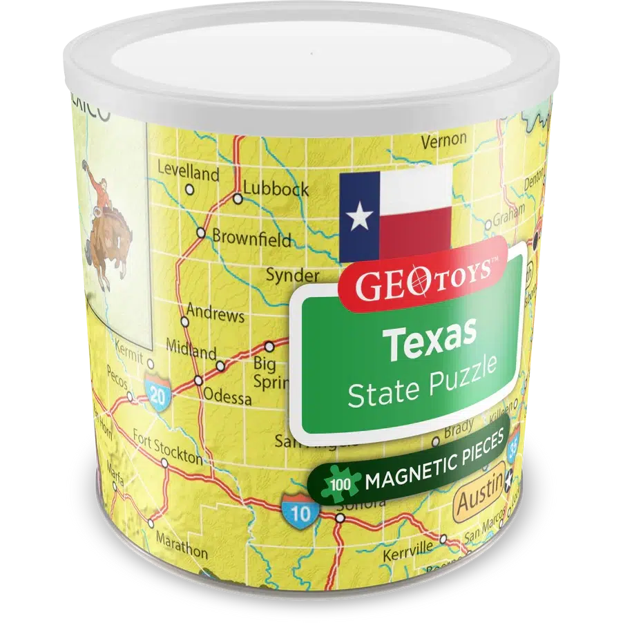 Texas State 100 Piece Magnetic Jigsaw Puzzle Geotoys