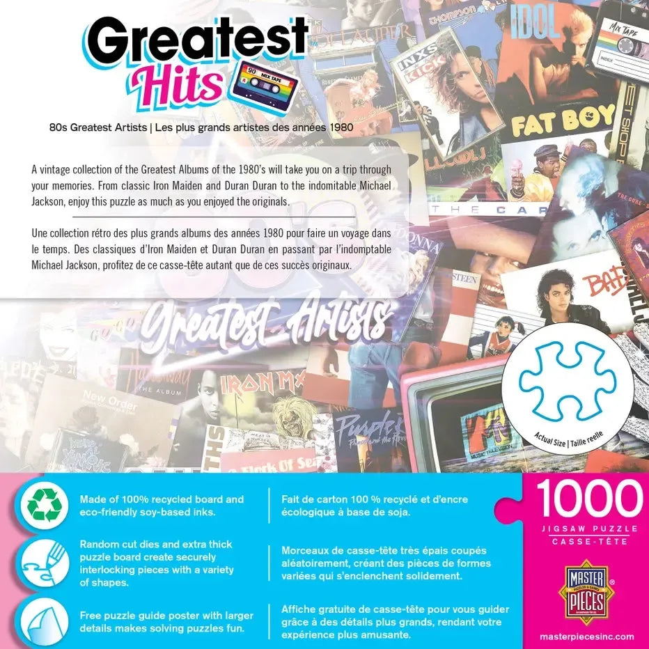 The 80's Greatest Hits Artists 1000 Piece Jigsaw Puzzle MasterPieces