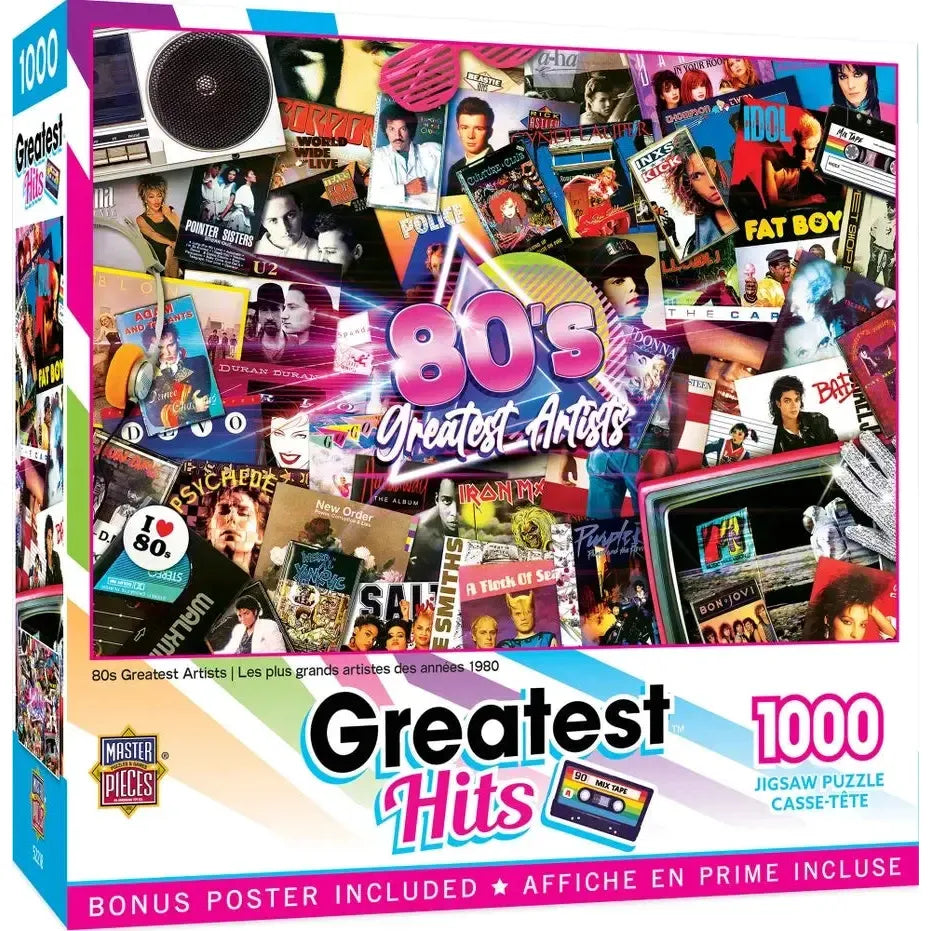 The 80's Greatest Hits Artists 1000 Piece Jigsaw Puzzle MasterPieces