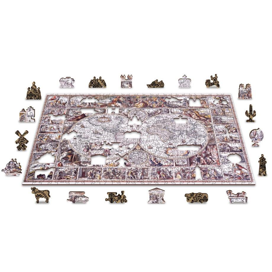 The Age of Exploration Map 505 Piece Wood Jigsaw Puzzle Wooden City