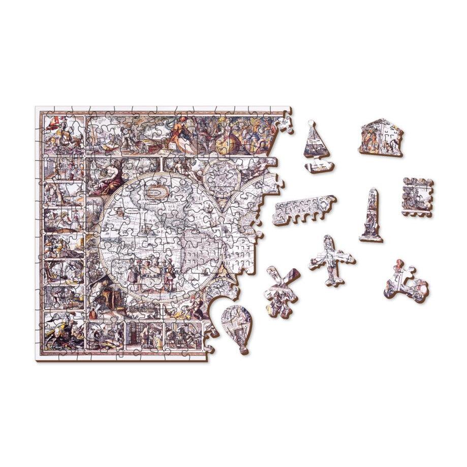 The Age of Exploration Map 505 Piece Wood Jigsaw Puzzle Wooden City