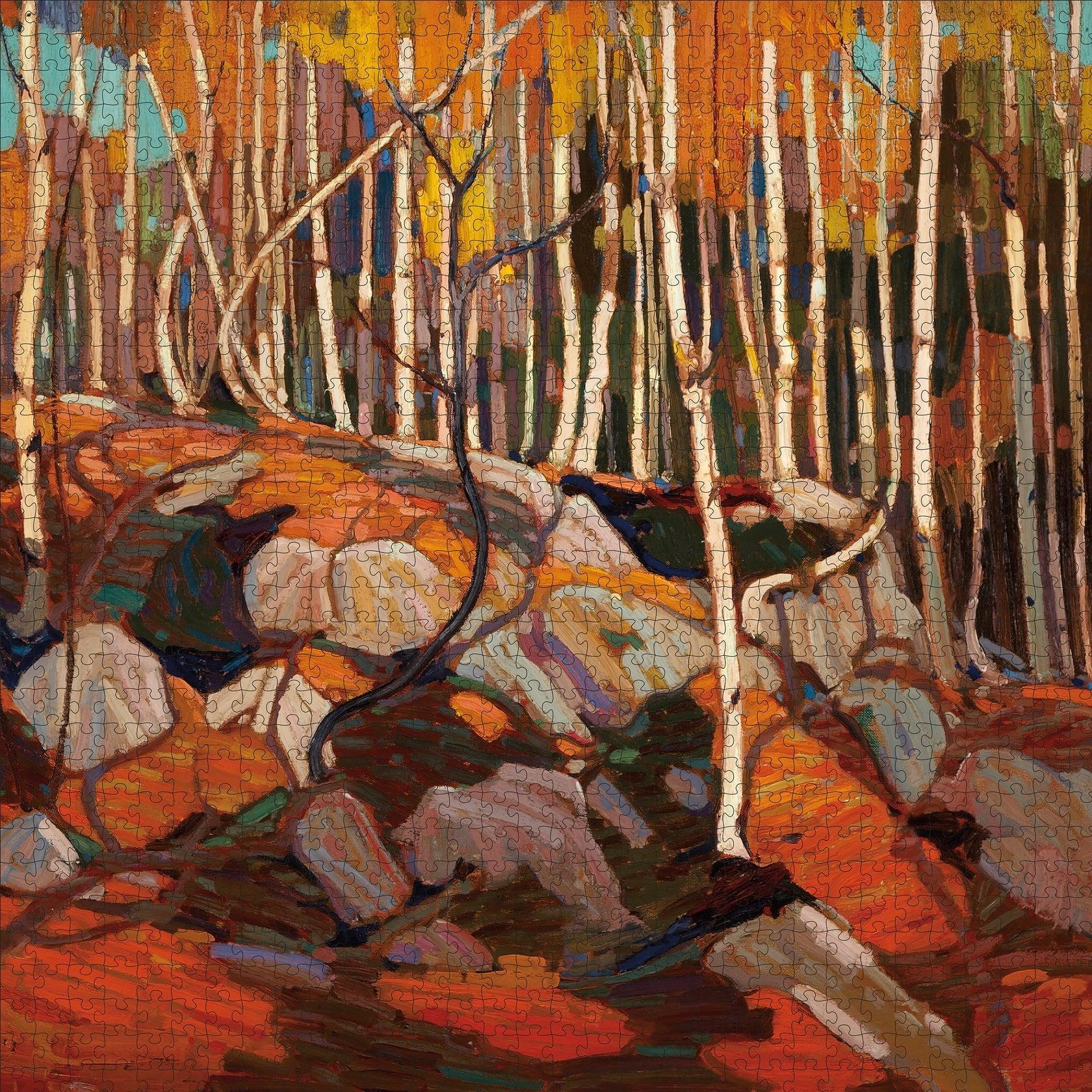 The Birch Groove, Autumn 1000 Piece Jigsaw Puzzle Pomegranate