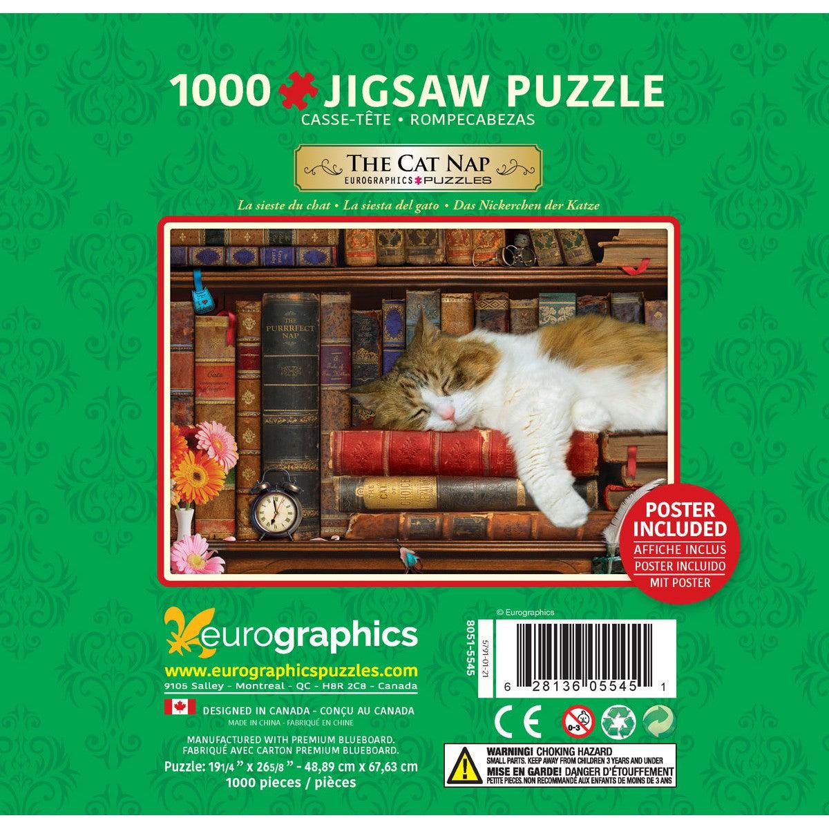 The Cat Nap 1000 Piece Jigsaw Puzzle in Tin Eurographics