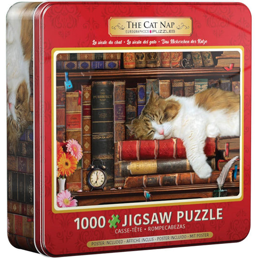 The Cat Nap 1000 Piece Jigsaw Puzzle in Tin Eurographics