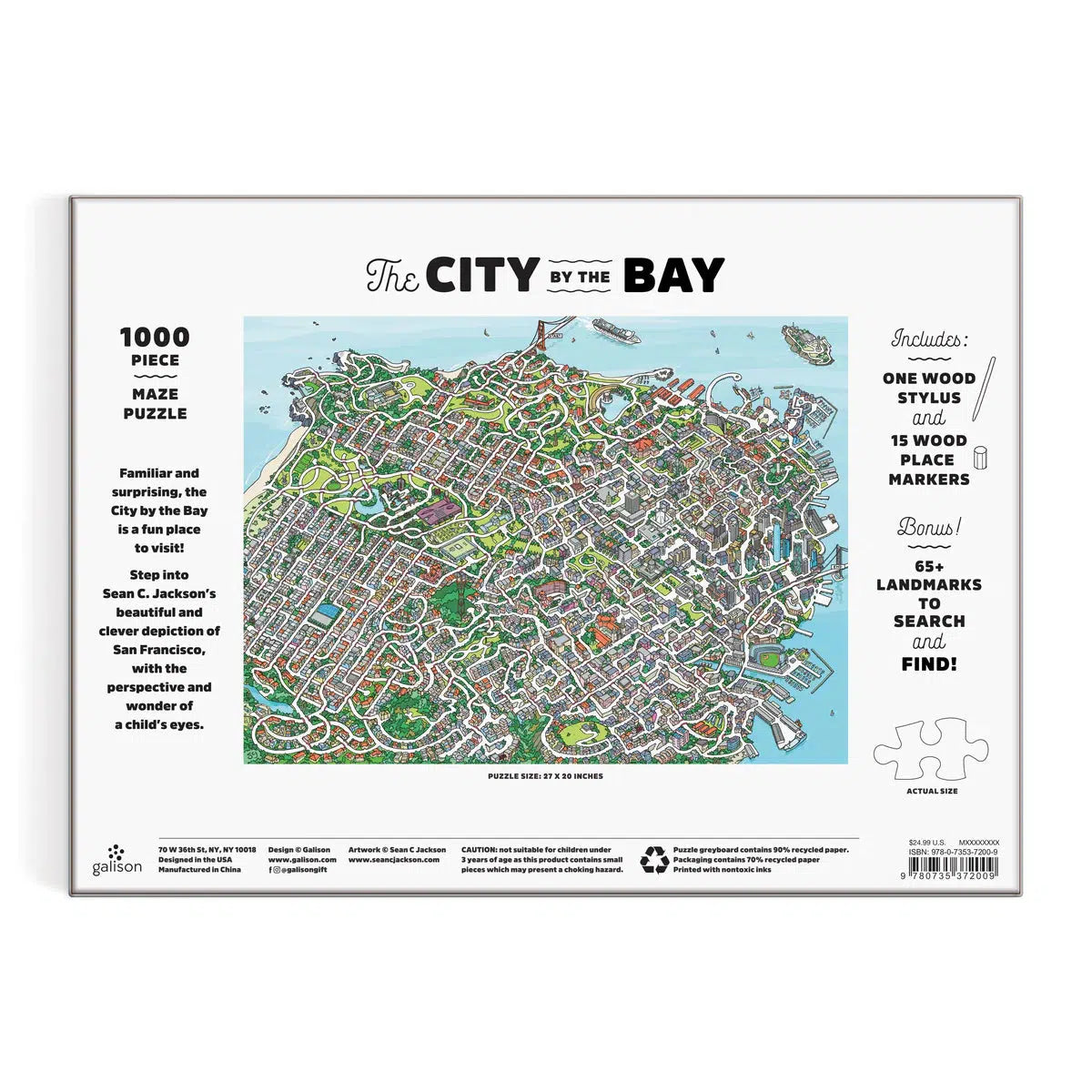 The City By the Bay 1000 Piece Jigsaw Maze Puzzle Galison