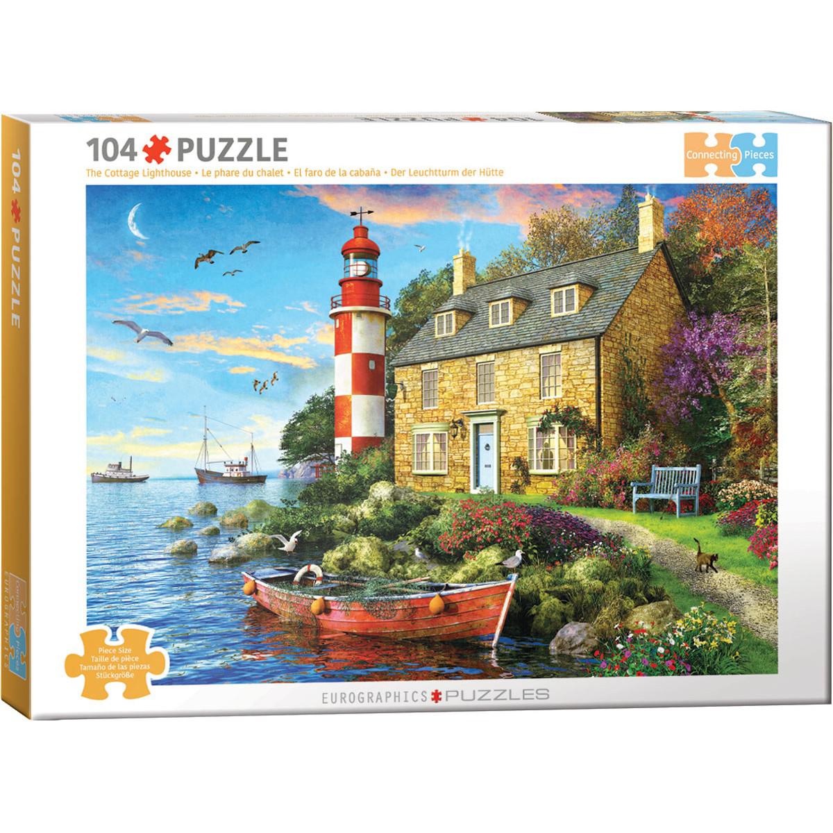 The Cottage Lighthouse 104 Connecting Pieces Jigsaw Puzzle Eurographics