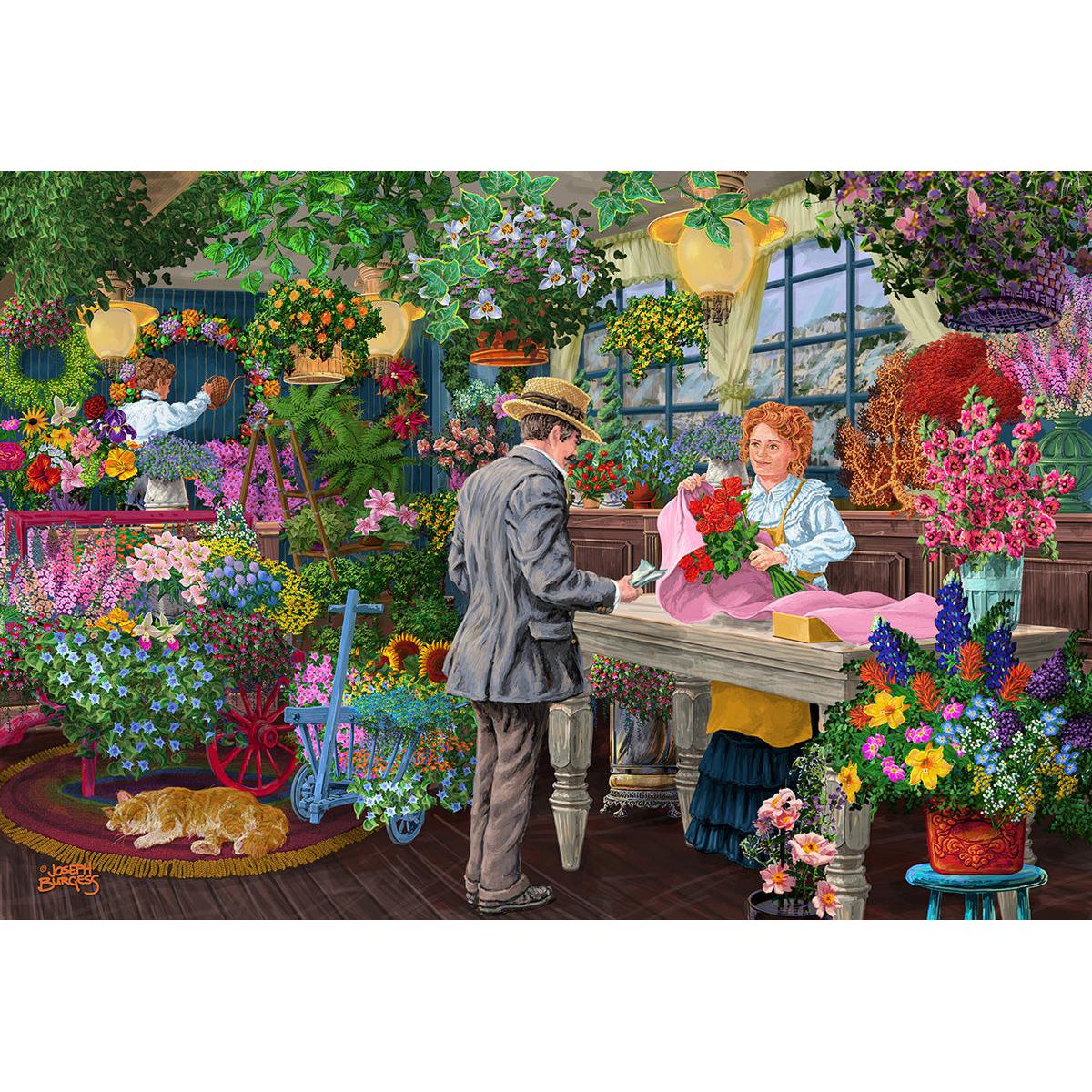 The Florist's 200 Piece Wood Jigsaw Puzzle Wooden City