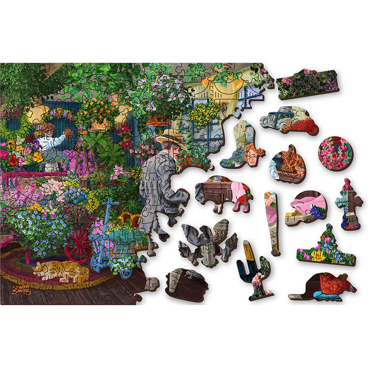 The Florist's 200 Piece Wood Jigsaw Puzzle Wooden City