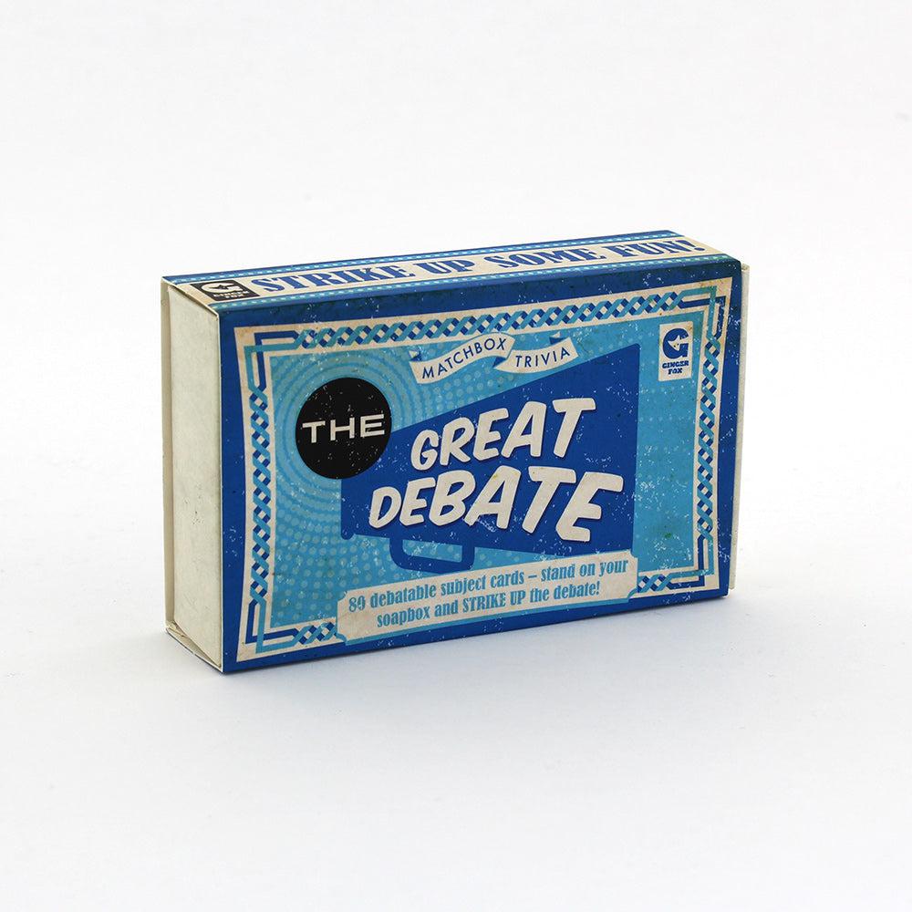 The Great Debate Matchbox Trivia Card Game Ginger Fox