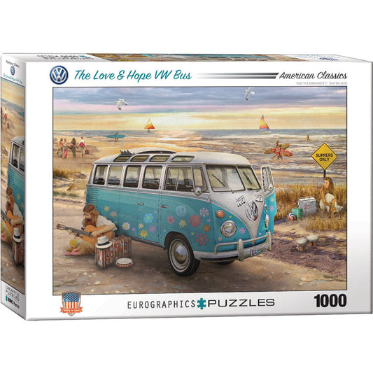 The Love & Hope VW Bus 1000 Piece Jigsaw Puzzle Eurographics