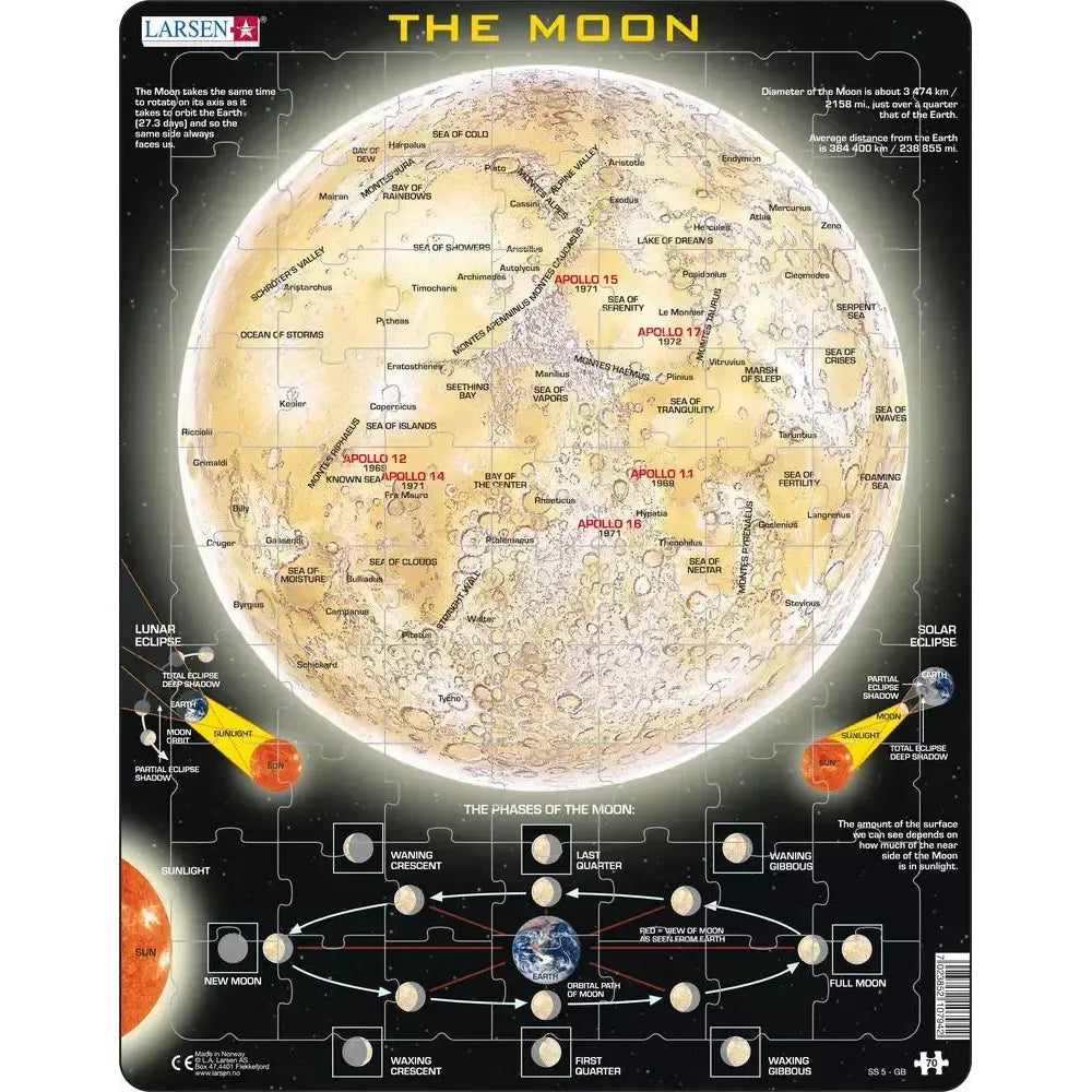 The Moon 70 Piece Tray Jigsaw Puzzle Larsen