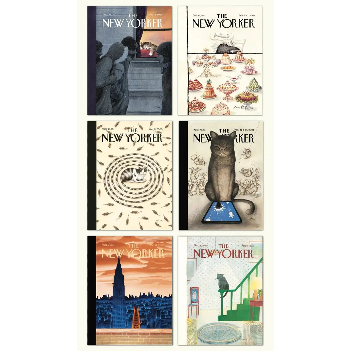 The New Yorker Cat Set of 6 Magazine Covers 100 Piece Mini Jigsaw Puzzles NYPC