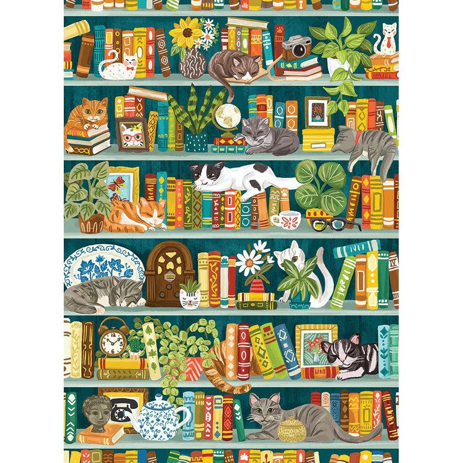 The Purrfect Bookshelf 1000 Piece Jigsaw Puzzle Cobble Hill