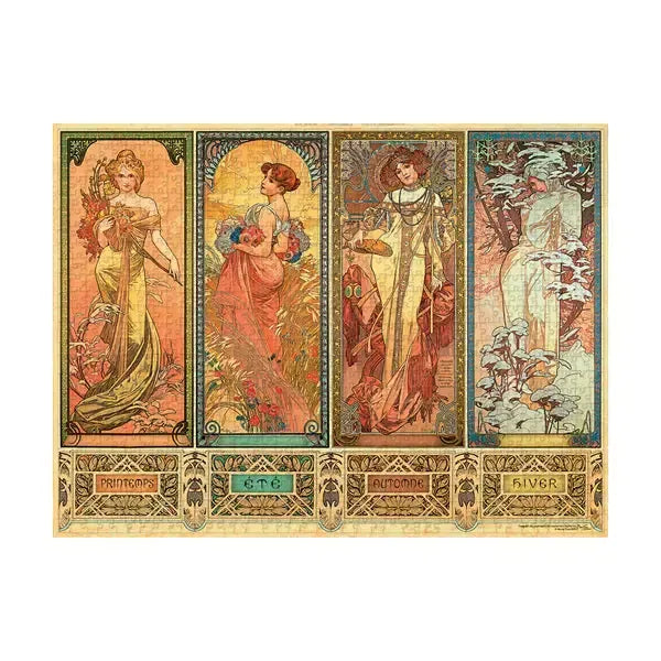 The Seasons (1900) by Mucha 1000 Piece Jigsaw Puzzle Paperblanks