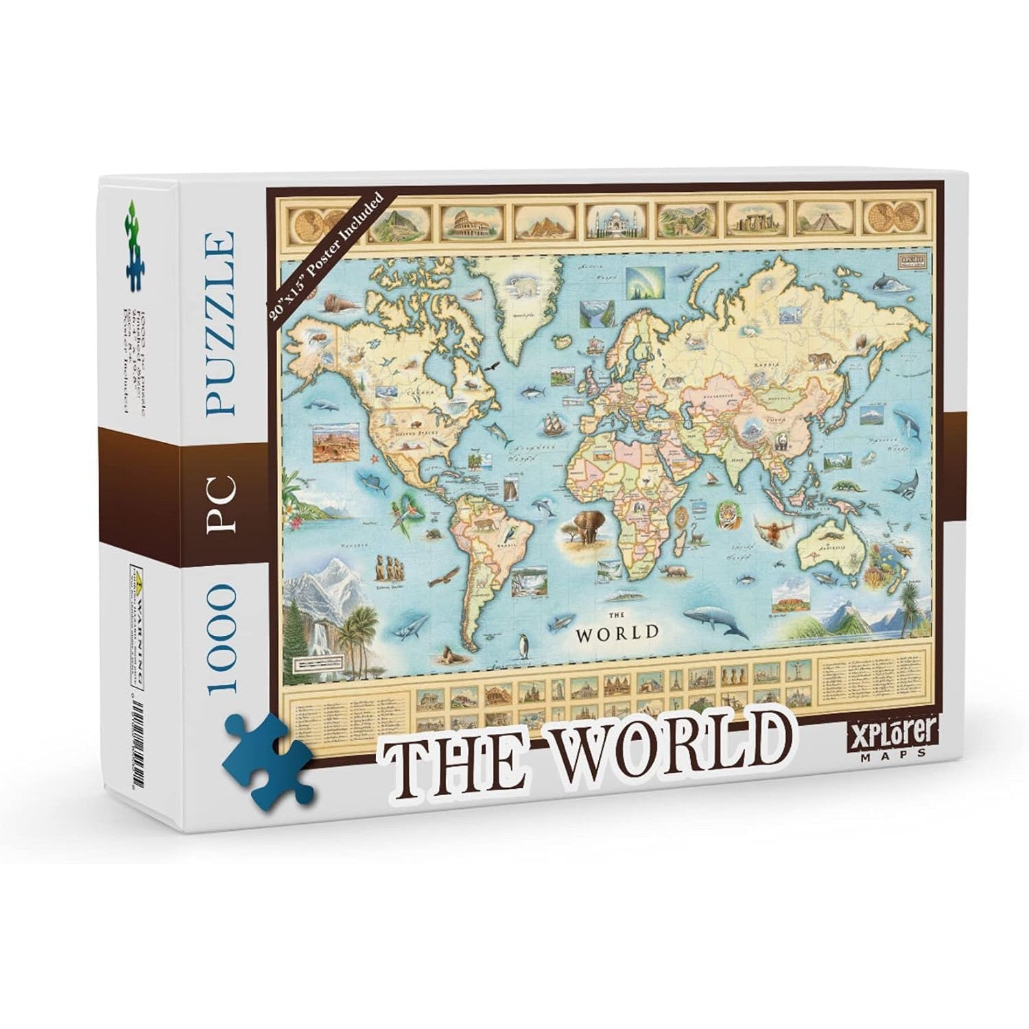 Map View Puzzle The World 1000 Piece Jigsaw Puzzle Xplorer Maps – Puzzle Merchant
