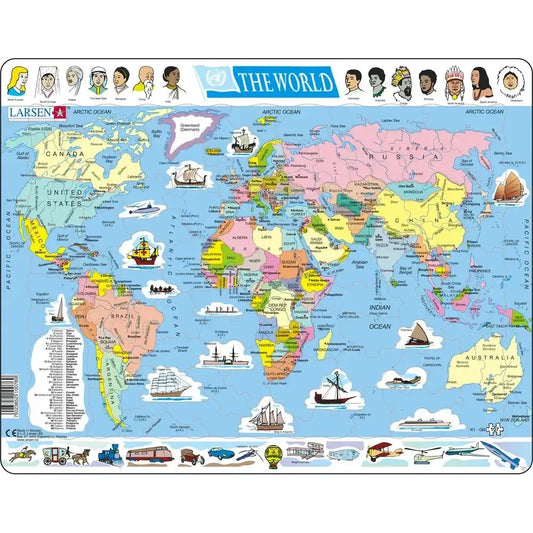 The World Map 107 Piece Tray Jigsaw Puzzle Larsen